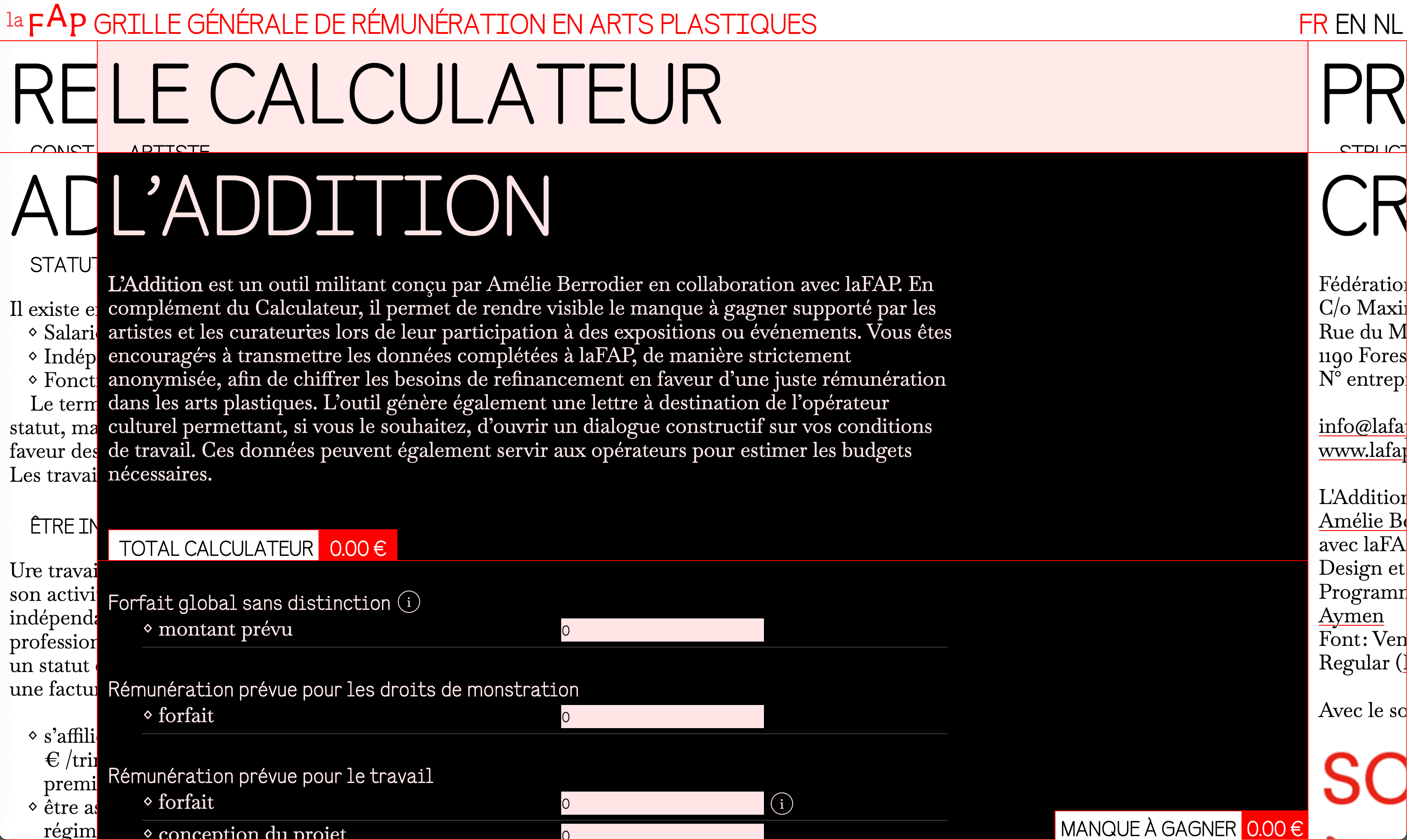 Demandez L’Addition! Le nouvel outil militant pour quantifier votre manque à gagner