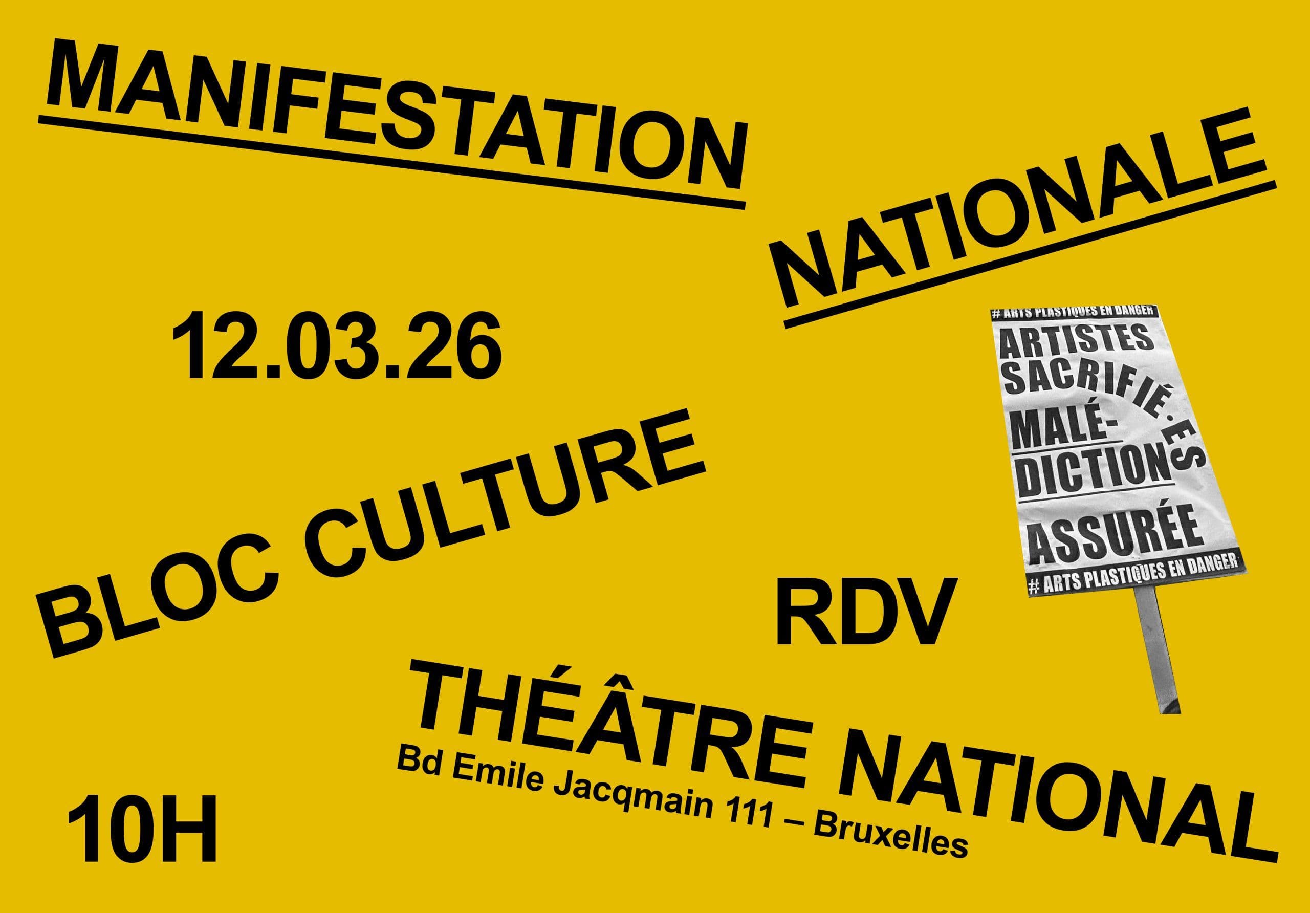 Manifestation nationale à Bruxelles: rdv le 12 mars au Théâtre National